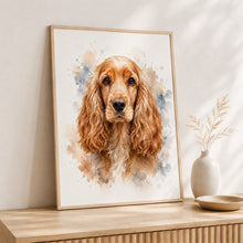 Load image into Gallery viewer, Cocker spaniel Tavla – Inramat Hundporträtt