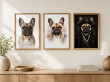 Ladda upp bild till gallerivisning, Fransk bulldogg Tavla – Inramat Hundporträtt