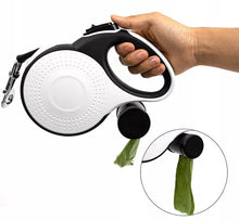 Load image into Gallery viewer, Leash Flexi Leash 5-8 m with Flashlight and Poop Bag Container + Collar