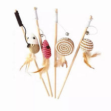 Load image into Gallery viewer, Cat toy Cat rod with bell and fabric figure