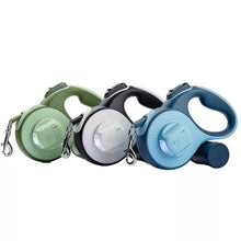 Ladda upp bild till gallerivisning, Koppel Flexikoppel 5-8 m med Ficklampa och Bajspåsebehållare + Halsband