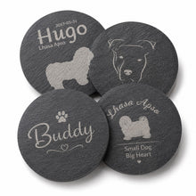 Ladda upp bild till gallerivisning, Personliga glasunderlägg i skiffer – 4-pack
