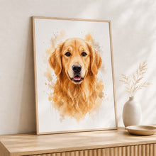 Ladda upp bild till gallerivisning, Golden Retriever Tavla – Inramat Hundporträtt
