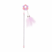 Load image into Gallery viewer, Cat toy Cat rod with Sunflower, Feathers and Bells
