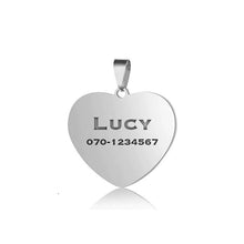 Load image into Gallery viewer, Dog tag / Cat tag with engraving - Heart-shaped
